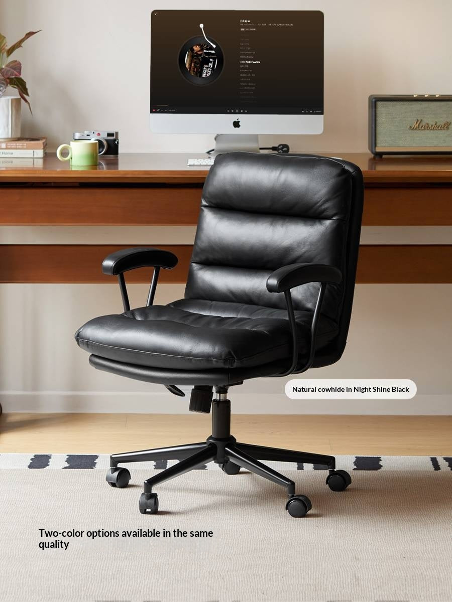 Leather Soft Rotating Office Armchair