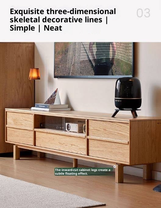 Oak Solid Wood Modern Minimalist TV Cabinet