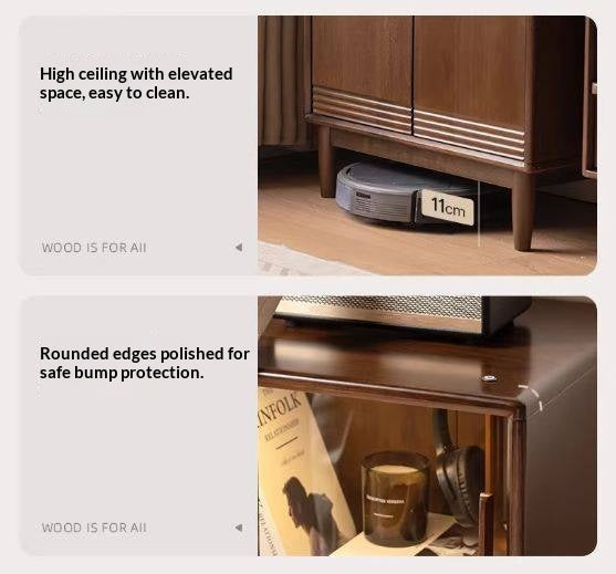 Solid Longan Hardwood Side Cabinet with Storage Space