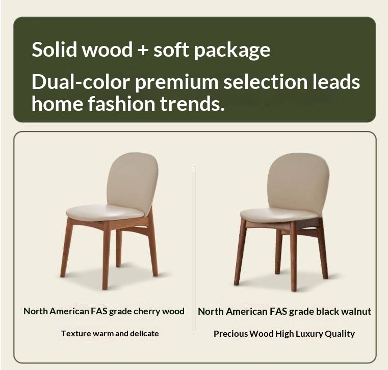 Black Walnut, Cherry Solid Wood Makeup Light Luxury Style Chair