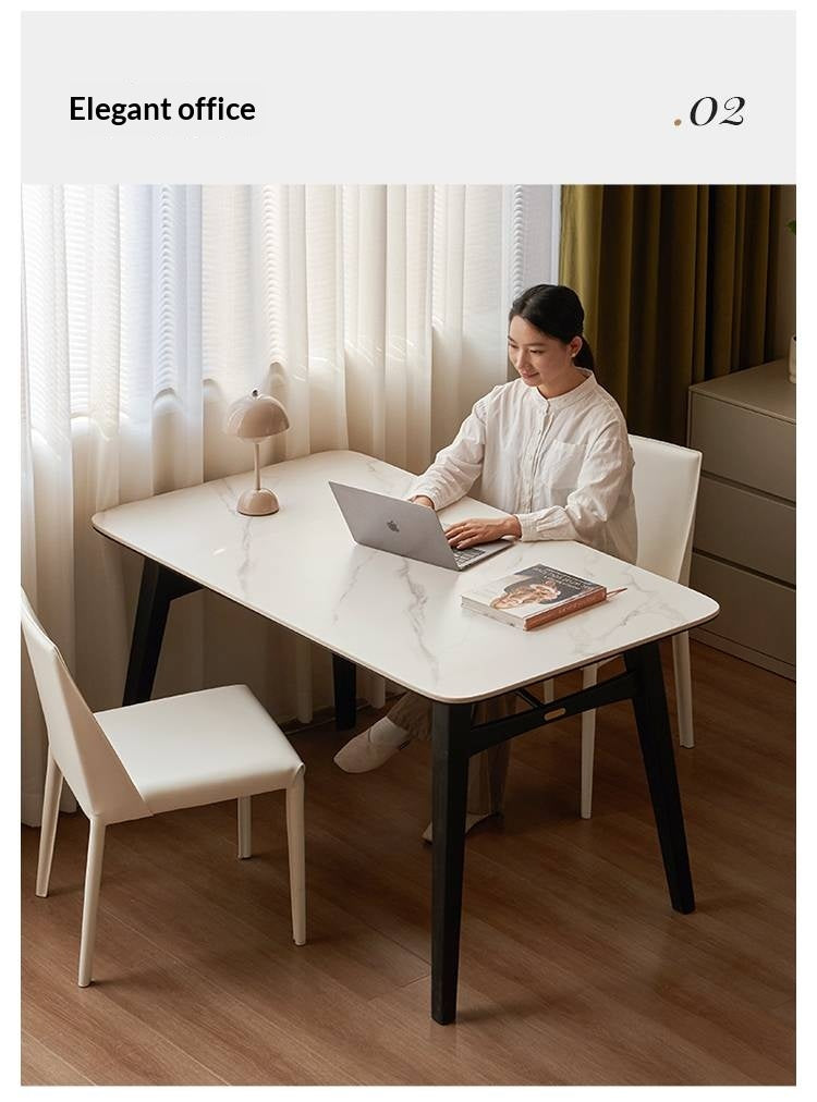 Oak Solid Wood Slate Luxury Dining Table