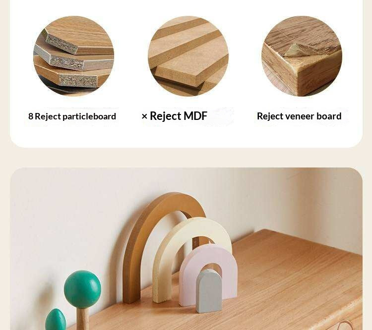 Oak Solid Wood Multi-Layer Children's Bookcase