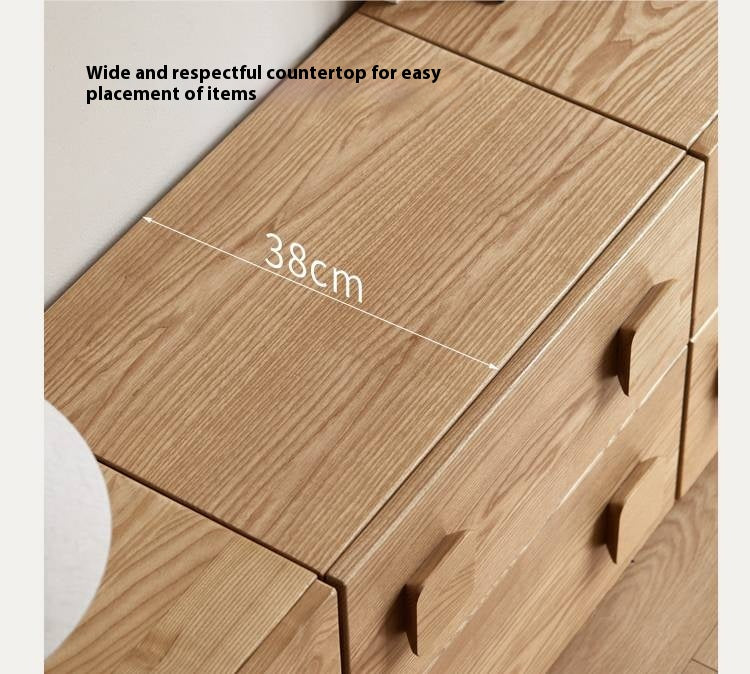 Ash Solid Wood Floor-Standing Module Combination TV Stand