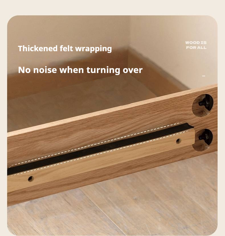 Oak Solid Wood Bed with Genuine Leather and Light Upholstery