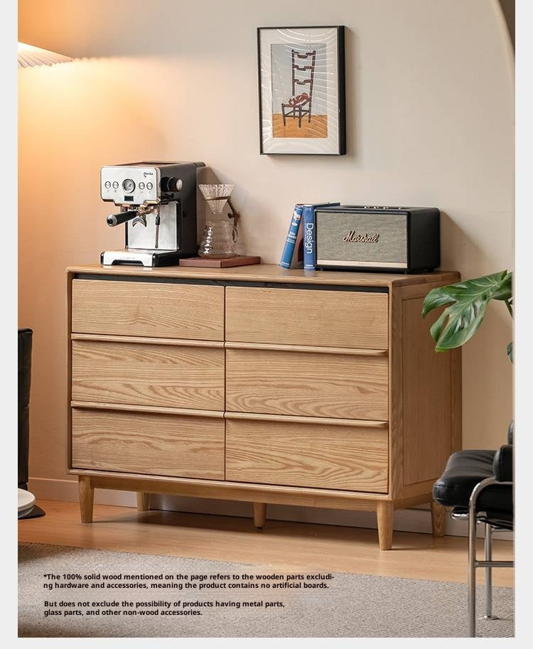 Ash Solid Wood Modern Drawer Cabinet