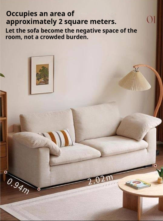 Wabi-Sabi Fabric Sofa with Detachable and Washable Covers