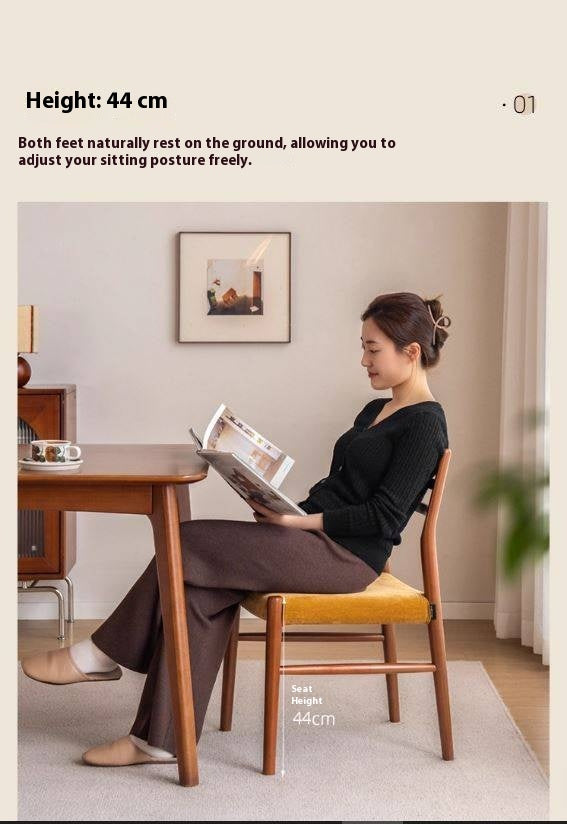 Set 4 pcs Beech Solid Wood Retro Style Dining Chair