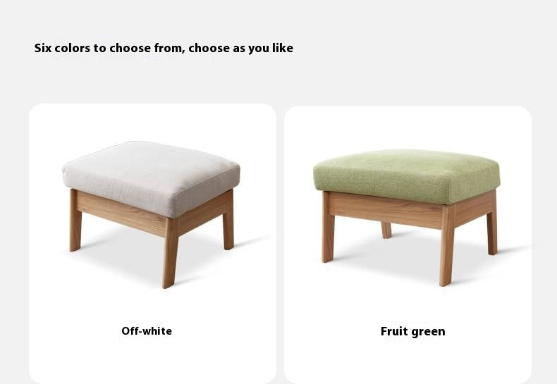 Ash, Oak, Black Walnut Solid Wood Fabric Footstool