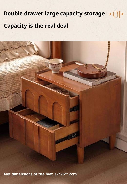 Poplar Solid Wood French Antique Style Nightstand