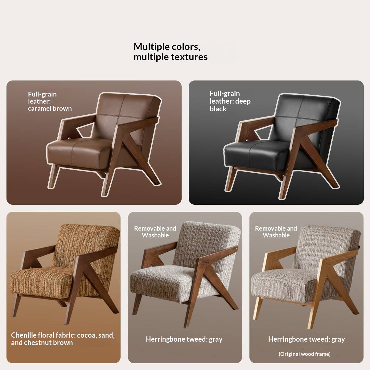 Oak Solid Wood Italian Modernist Geometric Lounge Chair