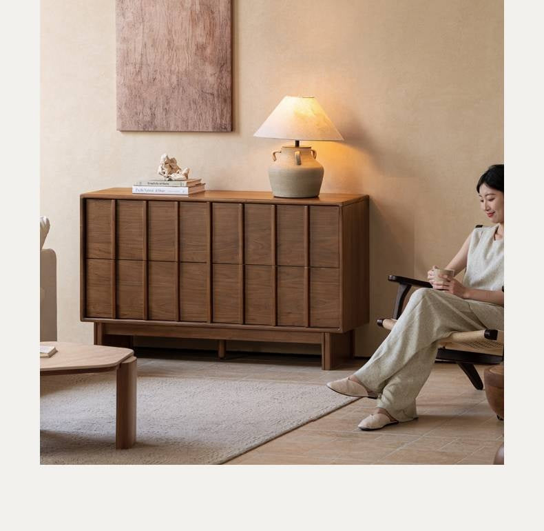 Black Walnut Solid Wood Wabi-Sabi Style Chest Of Drawers