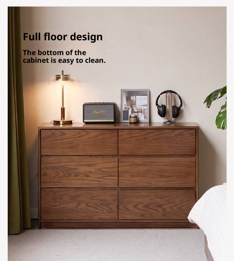 Oak Solid Wood Modern Drawer Cabinet