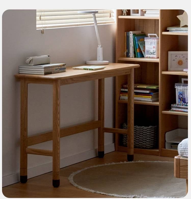 Oak Solid Wood Lifting Study Table Narrow Kids Desk