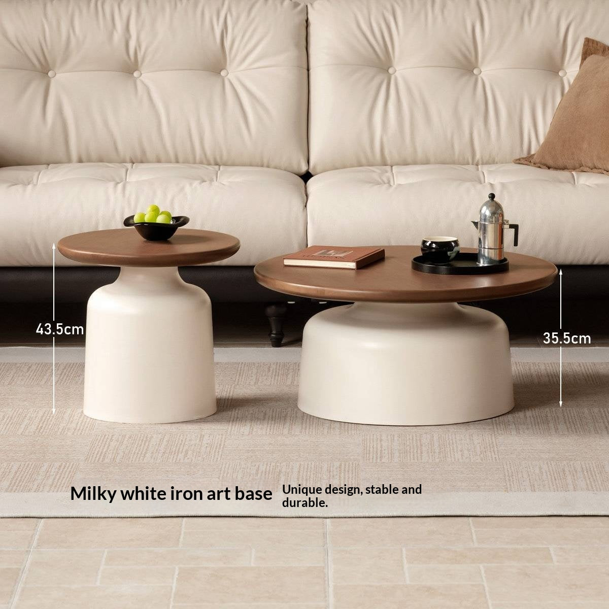 Solid Rubberwood Round Coffee Table