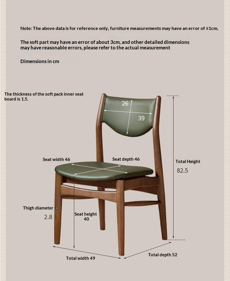 4 pcs -Solid RubberWood Dining Chair Upholstered Dining Chair, Danish Modern