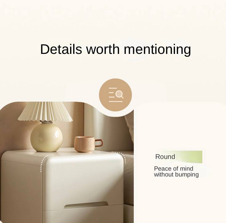 Tulipwood, Solid RubberWood Warm White Two-Drawer Nightstand.