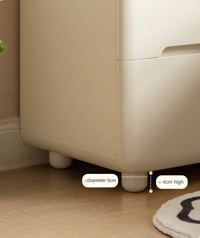 Tulipwood, Solid RubberWood Warm White Two-Drawer Nightstand.