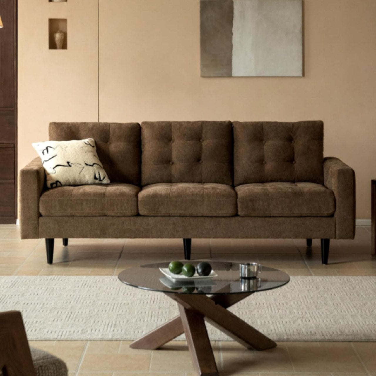 Modern Sofa Chenille Couch, Stain & Water Resistant