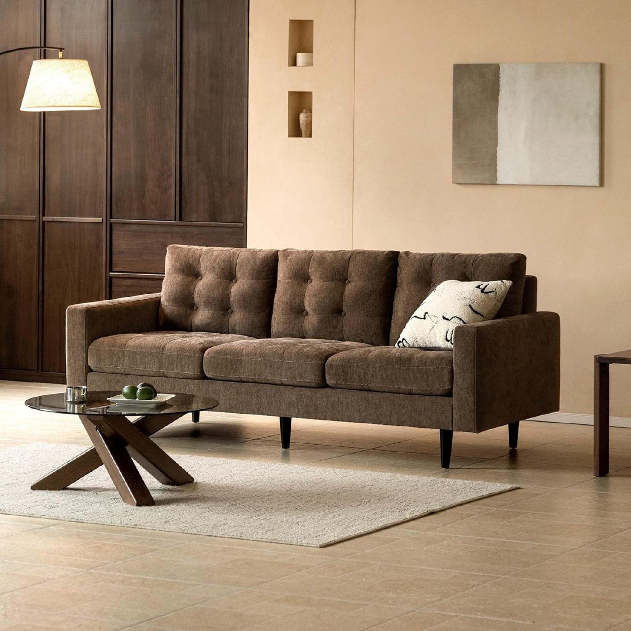 Modern Sofa Chenille Couch, Stain & Water Resistant
