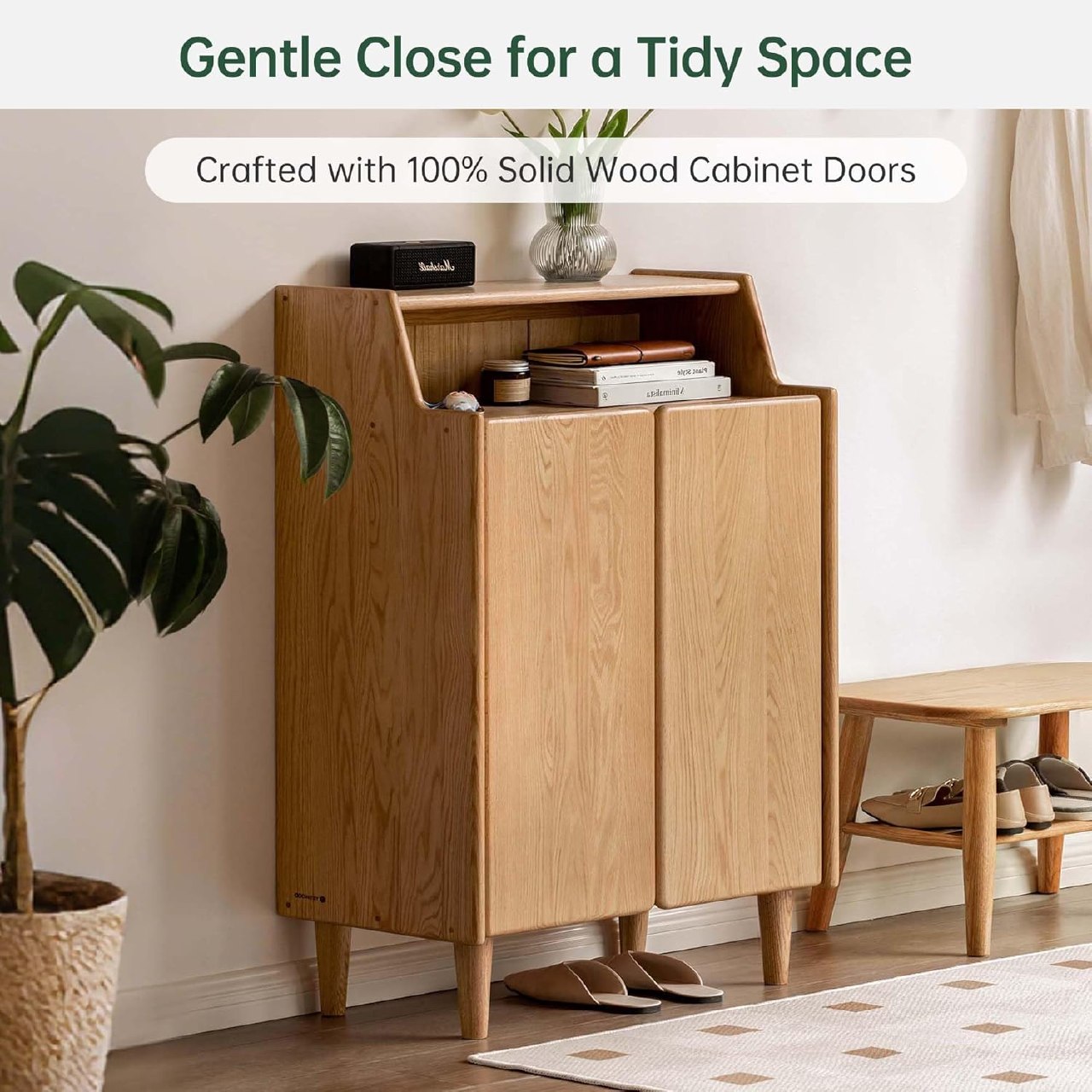 Oak Solid Wood Shoe Entrance Porch Cabinet