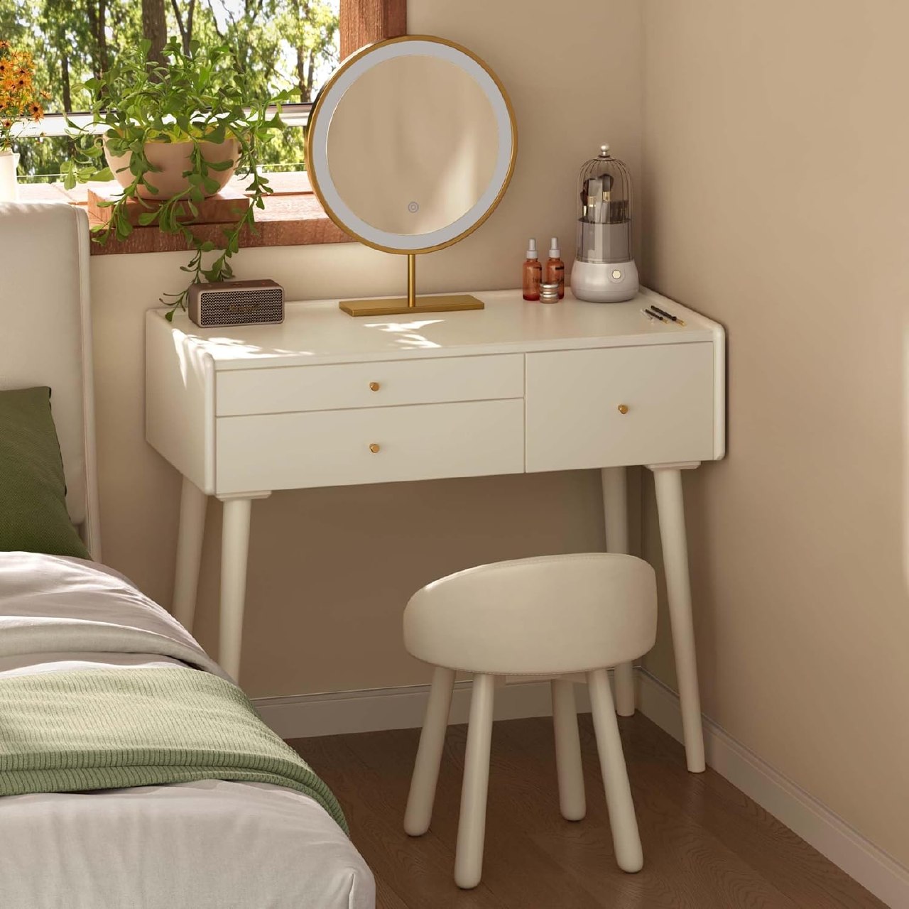 Ash Solid Wood, Rubberwood Vanity Table