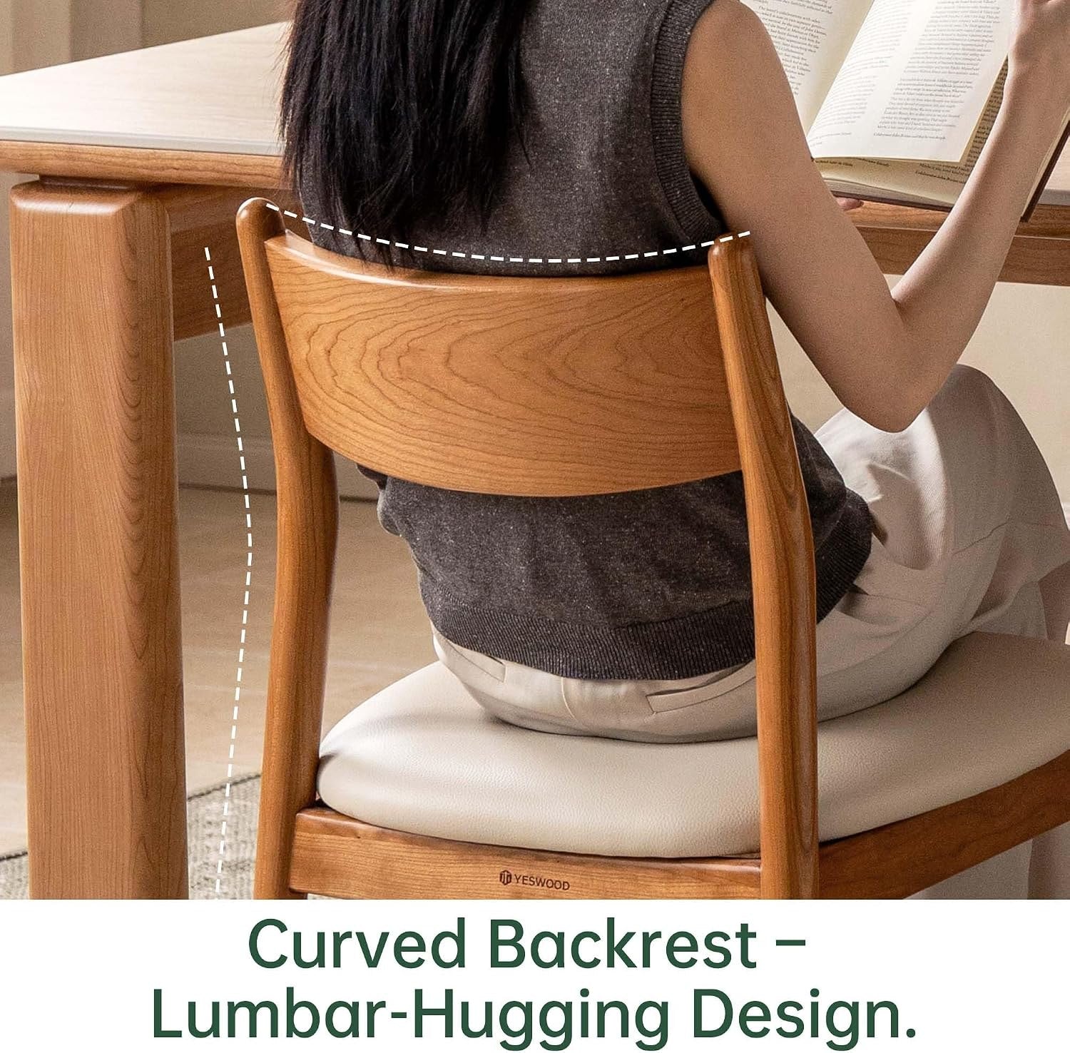 Set Ash, Cherry Wood Solid Wood Dining Chair
