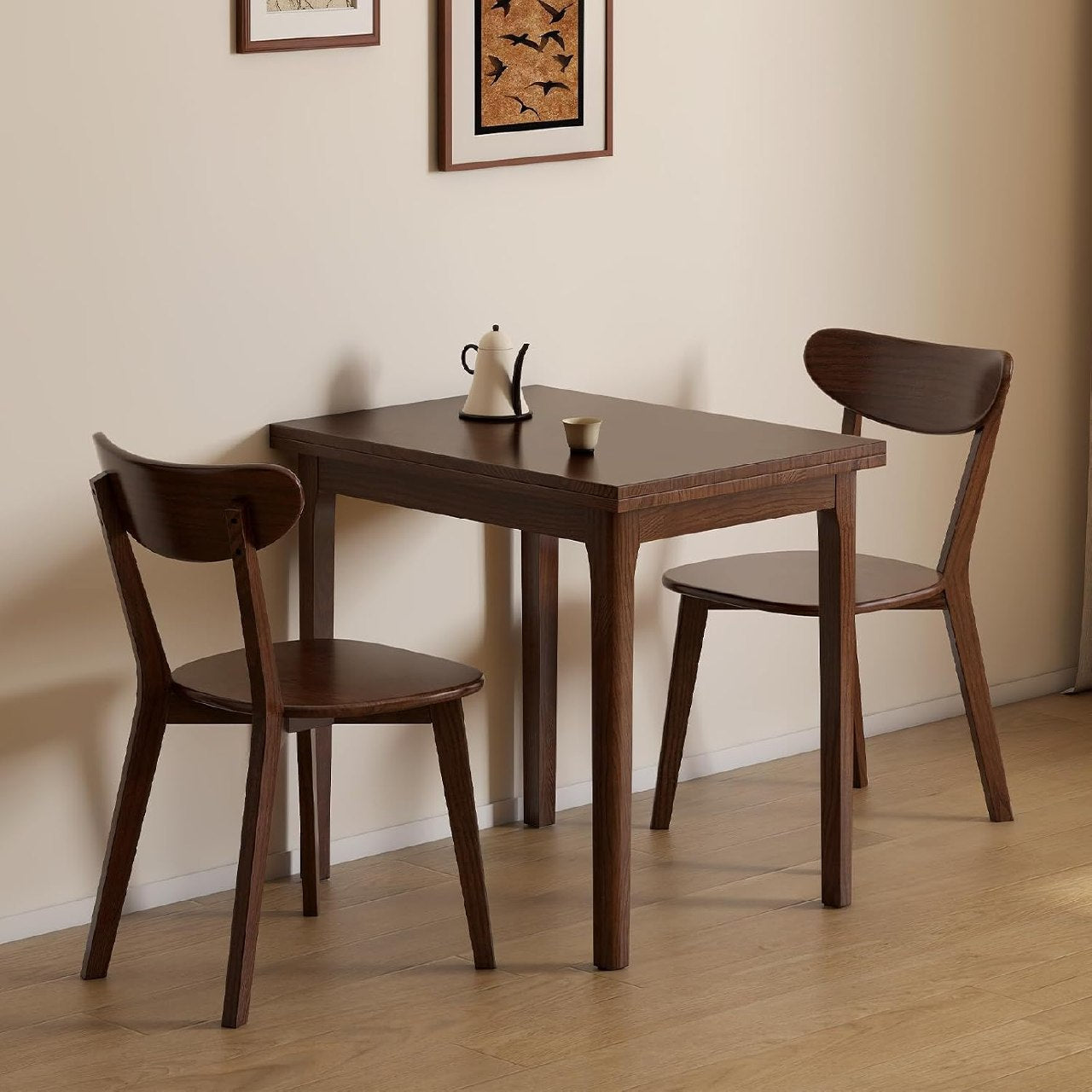 Oak Solid Wood Folding Small Dining Table