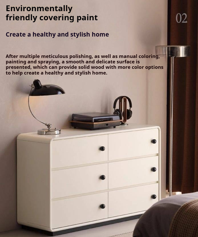 Solid Rubberwood Modern Drawer Chest