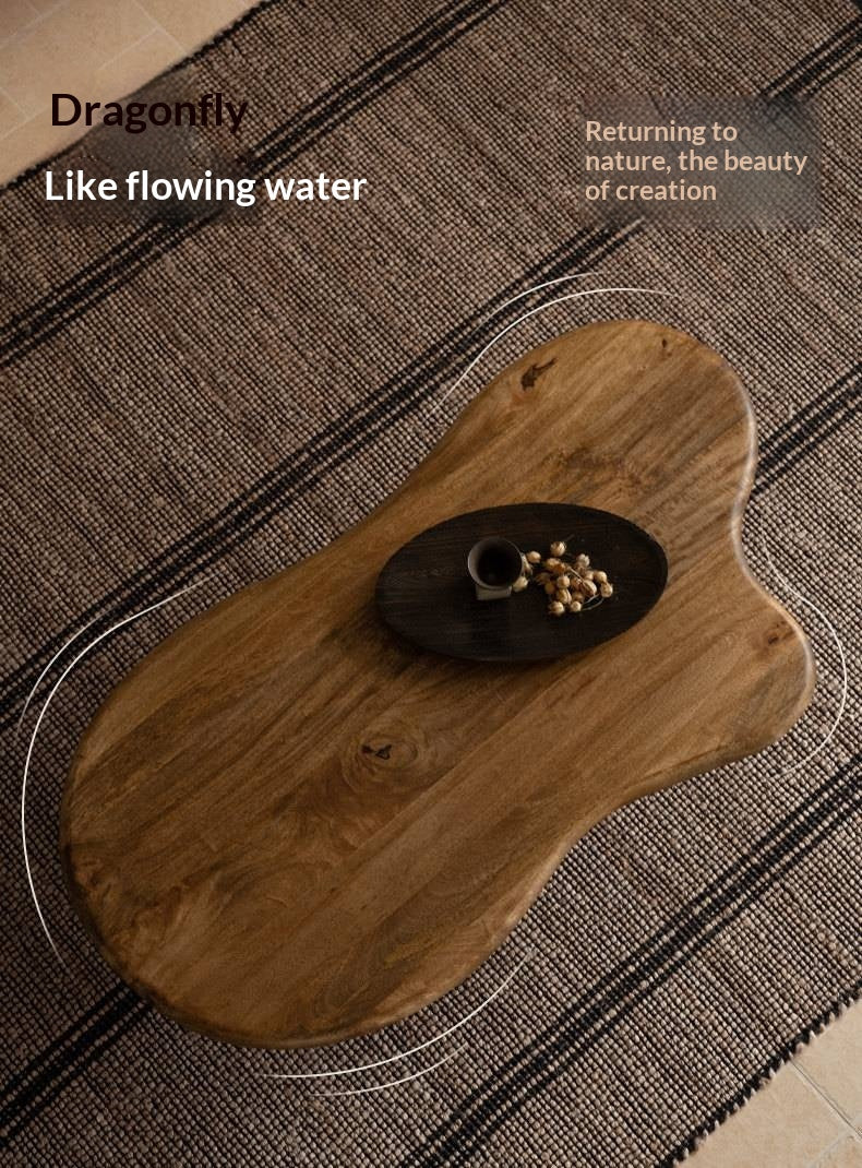 Mango Solid Wood Wabi Sabi Coffee Table with Irregular Cloud Design
