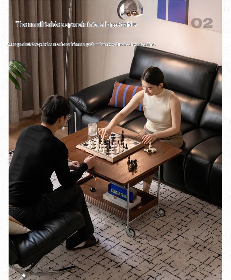 Oak Solid Wood Folding Coffee Table with Minimalist Design