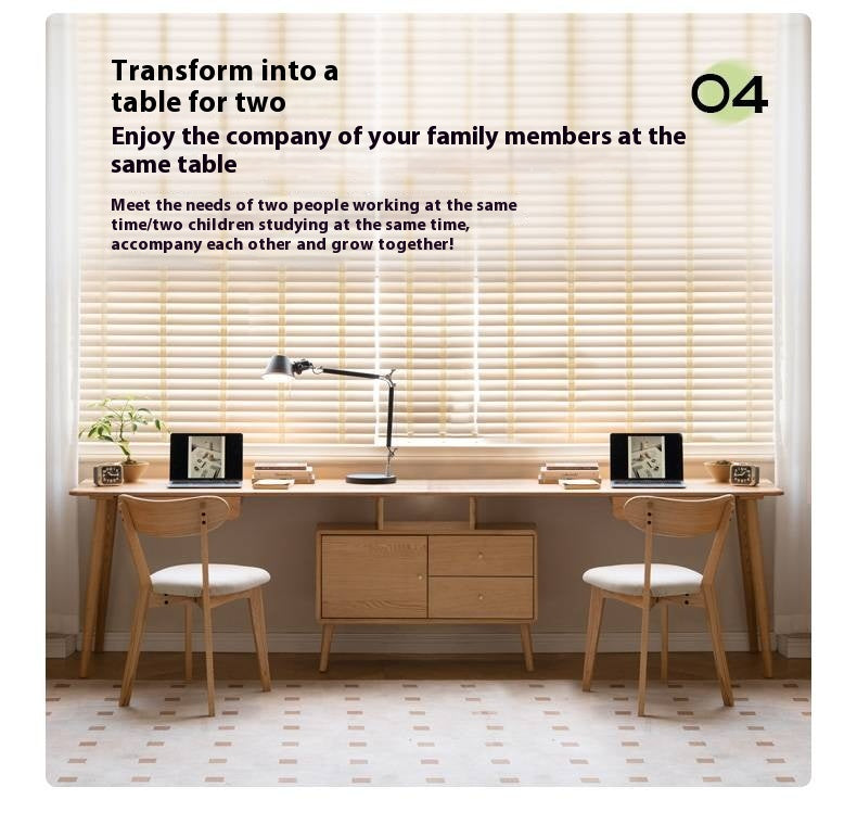 Oak Solid Wood Telescopic Office Desk