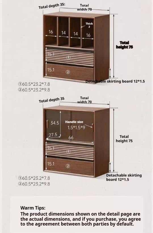 Golden Sandalwood Solid Wood Wall-Mounted Bookcase with Free Combination Grid Design