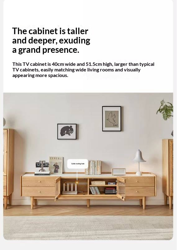 Ash Solid Wood TV Stand Rock Slab.