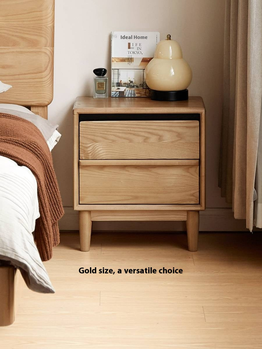 Ash Solid Wood Log Style Nightstand