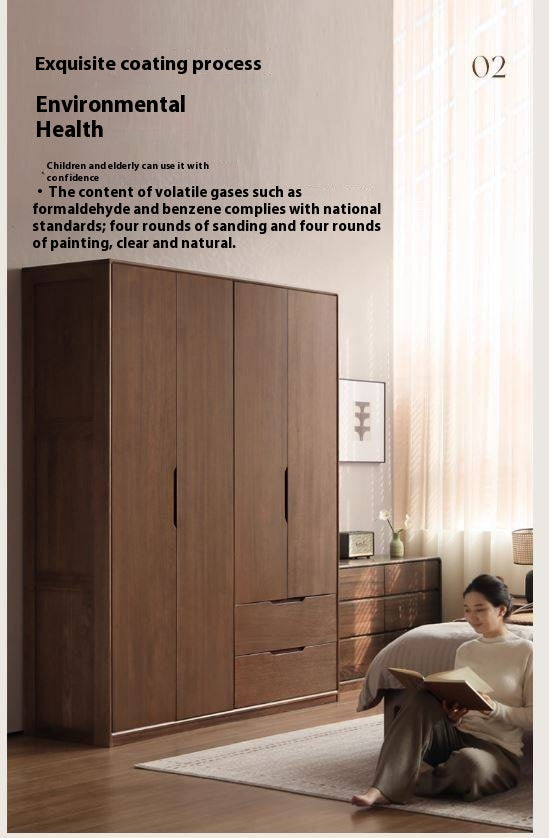 Sandalwood Solid Wood Modern Open Door Wardrobe.