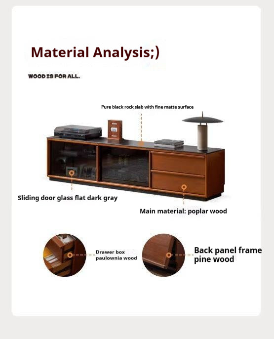 Poplar Solid Wood Medieval Style TV Stand.