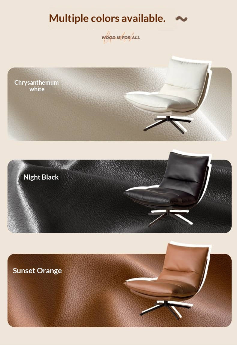 Italian Modern Swivel Lounge Chair with Upholstered Cushion eco leather