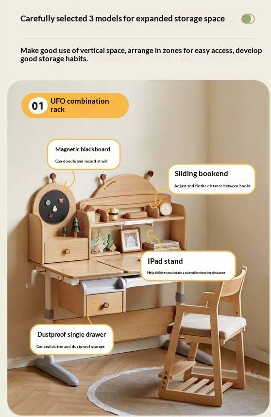 Beech Solid Wood Modern Bookshelf