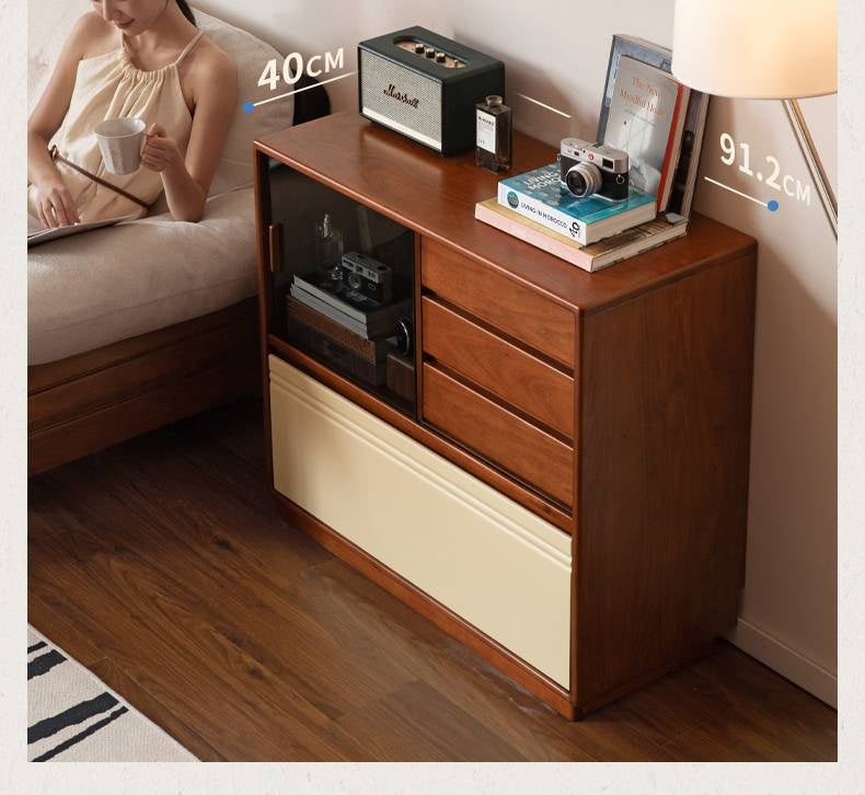 Tulipwood Solid Wood Antique Style Storage Cabinet.