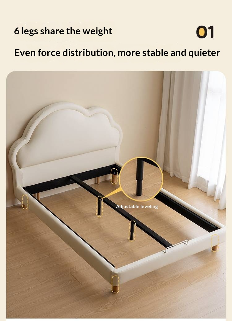 Сream style Organic Leather kid's Cloud Bed<