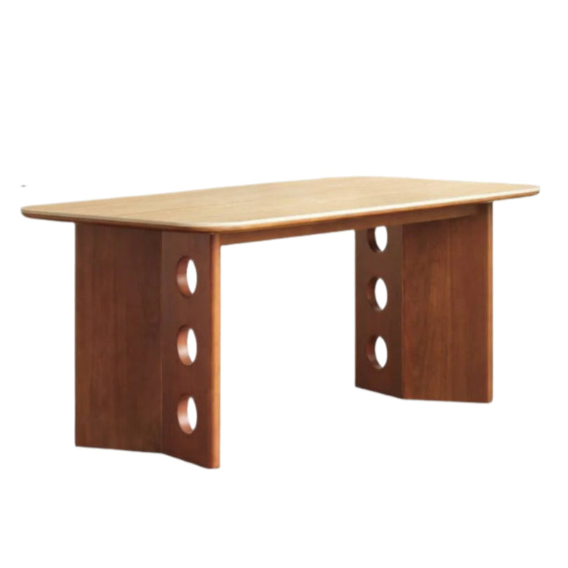 Poplar Solid Wood Medieval Style Rock Plate Dining Table