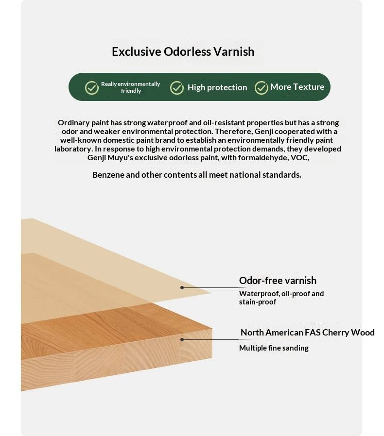 Cherry Solid Wood Floor-Standing Bookcase with Modern Shelving