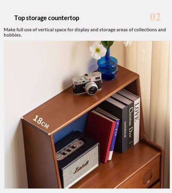 Poplar Solid Wood Middle-Age Edge Cabinet Storage.