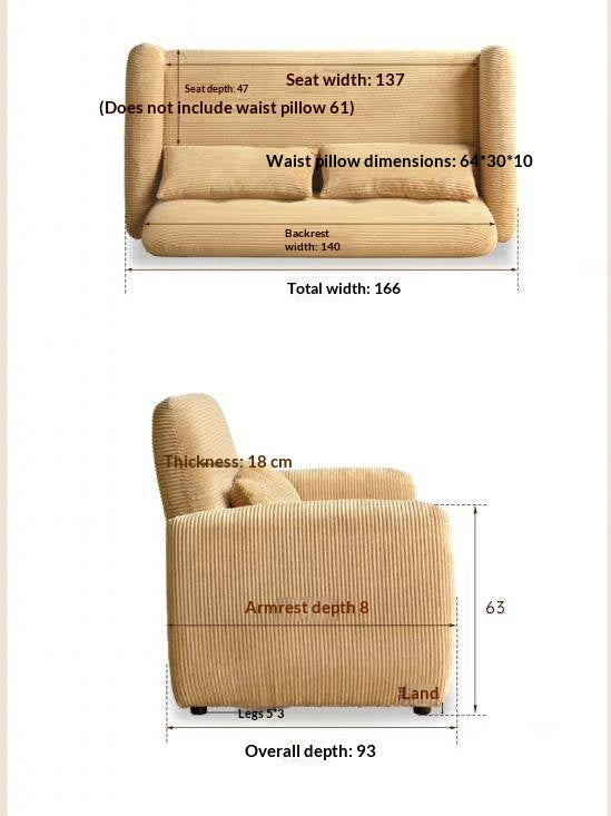 Corduroy Pull-Out Sleeper Loveseat with Storage