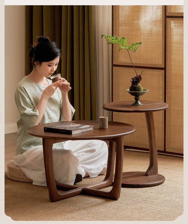 Ash Solid Wood Round Coffee Table