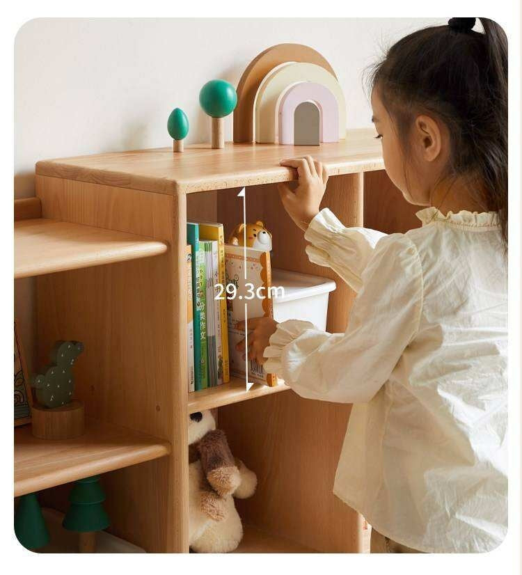 Oak Solid Wood Multi-Layer Children's Bookcase