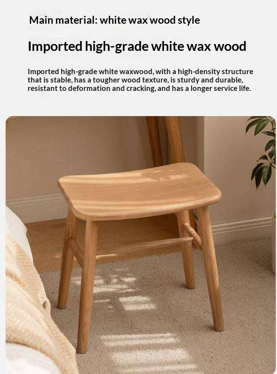 Black Walnut, Ash, White Ash, Oak, Sandalwood Solid Wood Makeup Stool