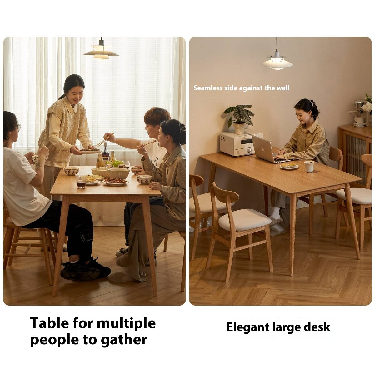 Oak Solid Wood Rectangular Nordic Dining table