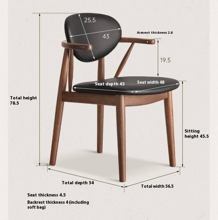 Black Walnut, Red Oak, Golden Sandalwood, White Ash, Ash Dining Armchair