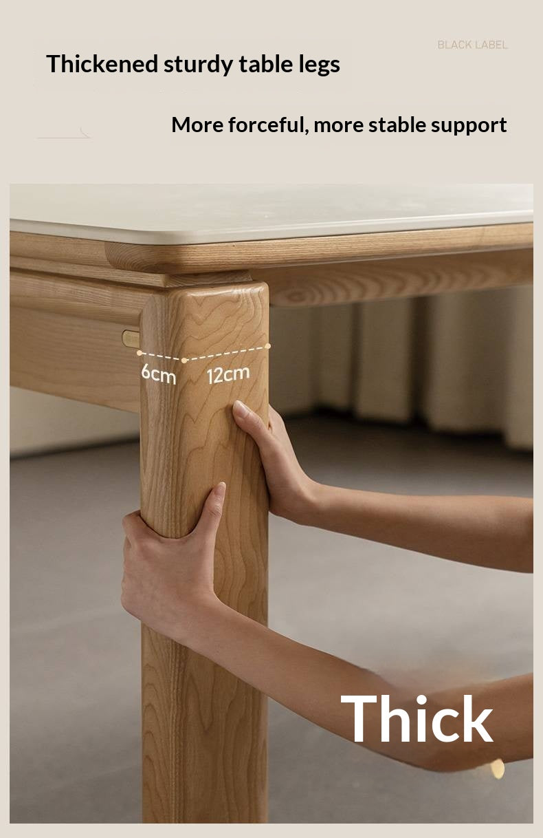 White Ash Solid Wood Restaurant Slab Dining Table